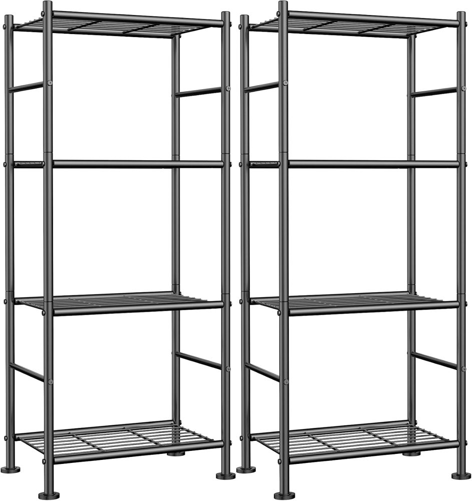 Sakugi 2-Pack 4-Tier Metal Storage Shelves, 18.4"x12.6"44.1" — view 2
