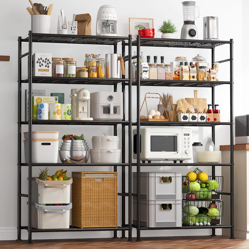 Sakugi 2-Pack 5-Tier Metal Storage Shelves, 33.1"x12.6"x72.0" — view 2