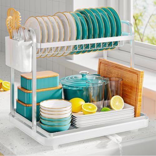 Sakugi 2-Tier Dish Drying Rack, 15" x 11.4" x 15", Silver