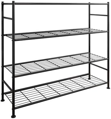 Sakugi 4-Tier Garage Shelving, 47.5" x 12.5" x 46.9", Black