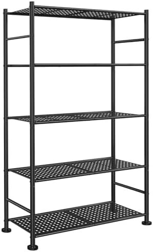Sakugi 5-Tier Anti-Tip Garage Shelving Unit, 30.7" x 10.6" x 58", Black