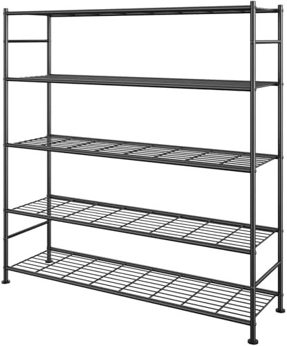 Sakugi 5-Tier Garage Shelving, 47.5" x 12.5" x 61", Black