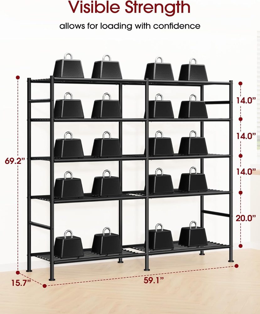 Sakugi 5-Tier Heavy-Duty Garage Storage Shelves, 59.1"x15.7"x69.2" — view 4