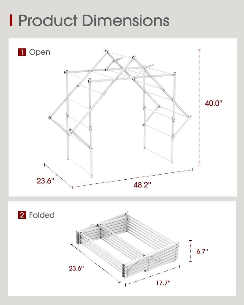 Sakugi Arch Clothes Drying Rack, 48.2" Wide, Foldable — view 4