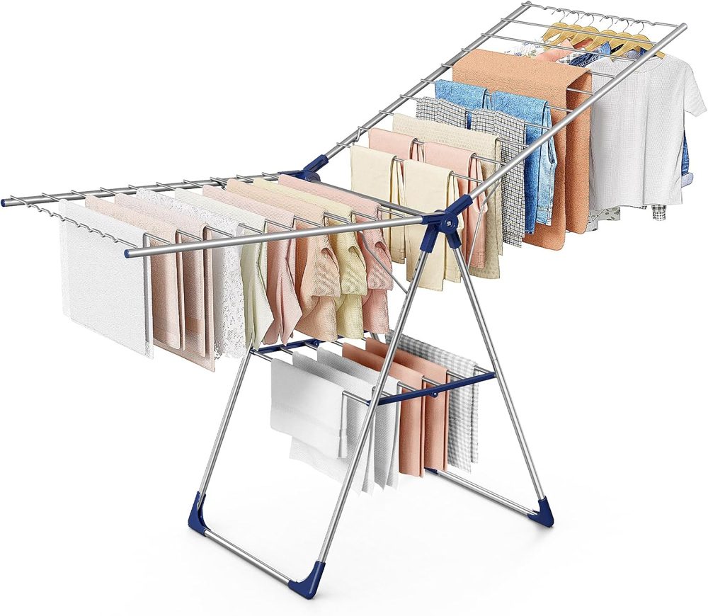 Sakugi Wing Clothes Drying Rack, 69.5" Adjustable Wings, Foldable — view 2